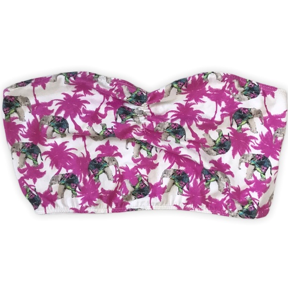 🪴3/$18 Nollie Bandeau Crop Elephant Palm Tree Top - Picture 2 of 4